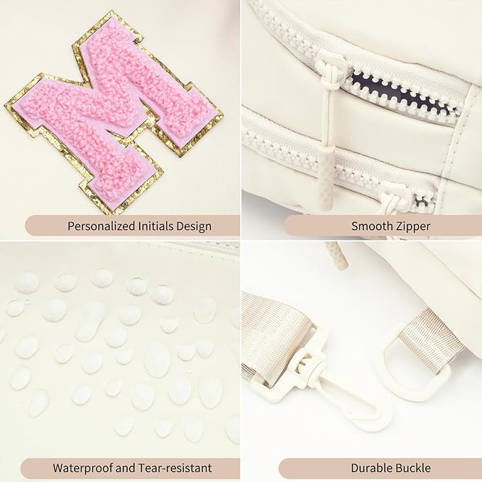 Birthday Gift for 5 6 7 8 9 10 11 12 13 14 15 16 Year Old Girls Fanny Pack Crossbody Bags for Women,Cute Trendy Stuff - Cream,M