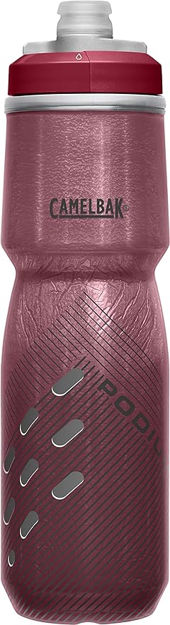 CamelBak Podium Chill Bike Insulated Squeeze Water Bottle Burgunday Perforated, 24oz