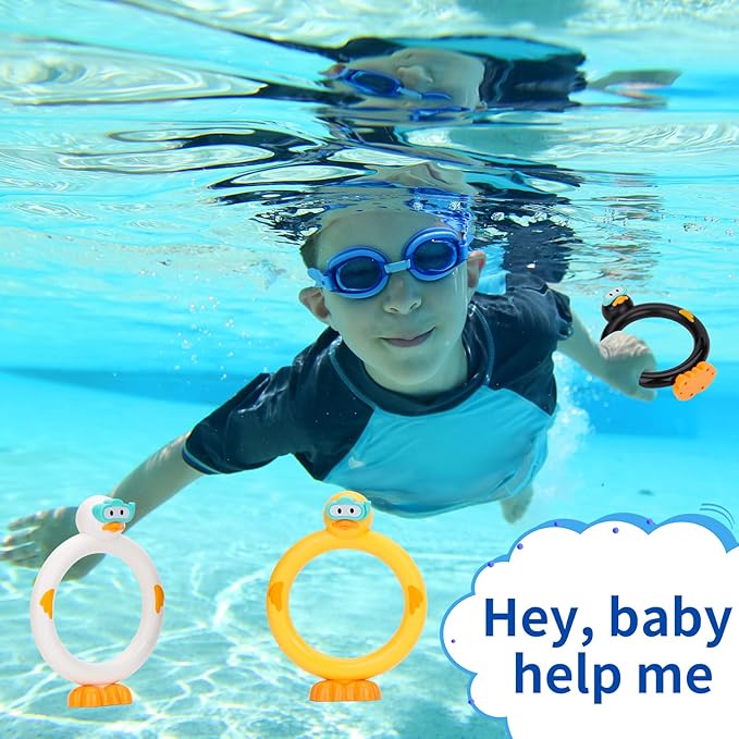 Pool Diving Toys Set - 3PCS Fun Pool Games for Kids,Clown Ring Dive Toys for Boys and Girls,Ideal for Perfect Pool Time!