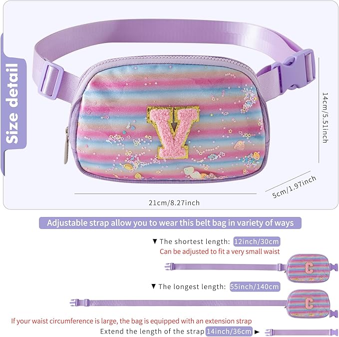 Fanny Pack Crossbody Bag Belt Bag，Graduation, Birthday Gifts for Girls,Friendship, Friend Birthday Present for Girls, Cute Trendy Stuff.Purple-A