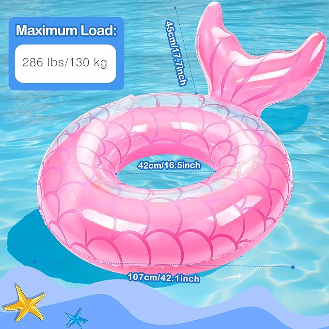 MoKo Inflatable Swimming Ring, Cute Pool Float Tube Decorations Swim Tubes Outdoor Pool Beach Water Floats Party Supplies Floaties