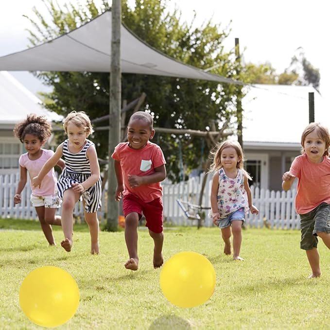 4 Pack Playground Ball, 8.5 Inch Rainbow Kickball for Kids Adults Indoor & Outdoor Dodgeball Handball Four Square Ball Schoolyard Game with Hand Pump