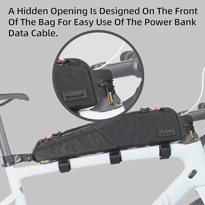 Bike Top Tube Bag Bicycle Front Frame Bag Waterproof Bike Bag 2.1L with Dual Side Mesh Pockets for MTB Road Bike Cycling Commuting and Outdoor Adventures