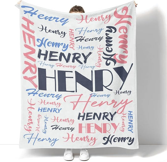 Dr.TOUGH Personalized Name Blanket Personalized Blanket for Adult Kids Flannel Customized Personalized Blankets and Throws