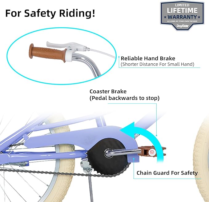 JOYSTAR Girls Bike for 2-12 Years Old Toddlers and Kids, 12" 14" 16" 18“ Retro Style Kids Bike with Training Wheels, 20 Inch Children Bicycle with Kickstand