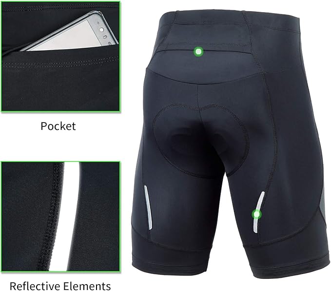 beroy Men's Comfortable Bicycle Cycling Pants, 3D Padded Bike Shorts