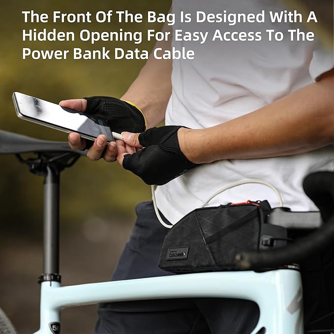 Bike Top Tube Bag Bicycle Front Frame Bag Waterproof Bike Bag 1.2L with Dual Side Mesh Pockets Perfect for MTB Road Bike Cycling Commuting and Outdoor Adventures