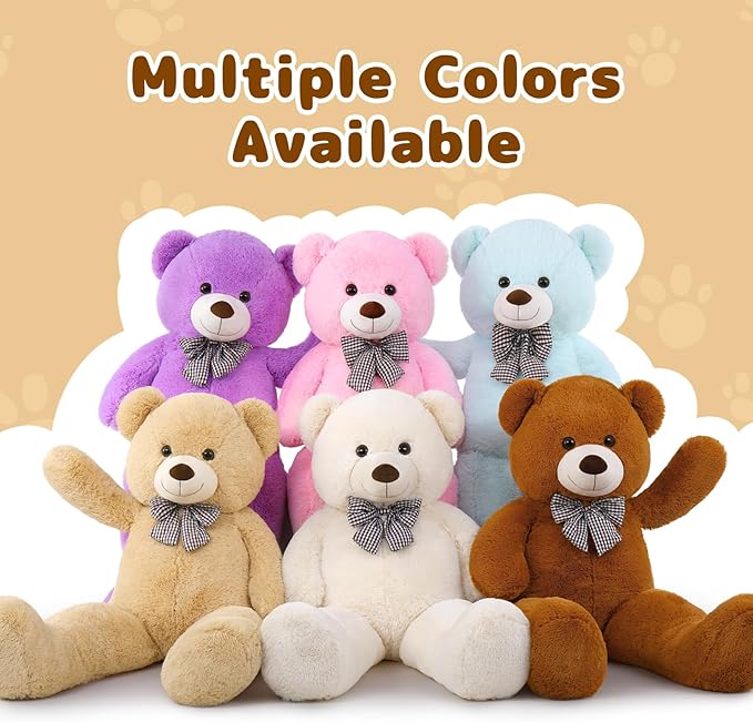 MaoGoLan Giant Teddy Bear Plush, Life Size Large Teddy Bear Stuffed Animal 5 Feet,Soft and Fluffy Big Teddy Bear Gift for Baby Shower,Christmas,Valentines