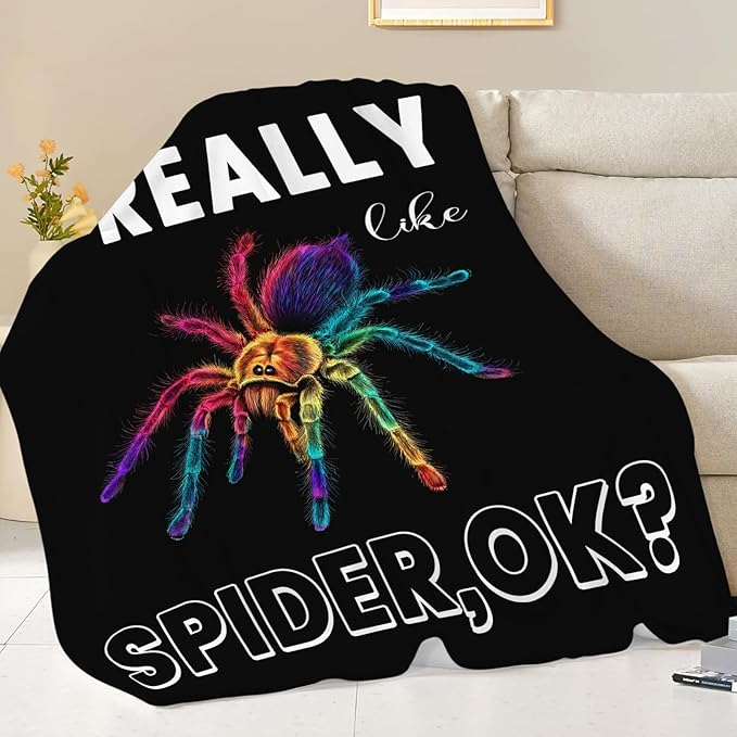 Spider Blanket Gifts for Girls Women Spider Throw Blankets Cozy Plush Fleece Flannel Fuzzy for Boys Men Decor 50"X40"