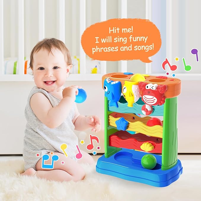 Toys for 1 2 Years Old Boys Girls, Musical Toys for 12-18 Months, Interactive Toddler, Montessori Toys, Christmas Birthday Gifts for Baby Kids Toddlers Age 1-2 Years Old (Multicolored)