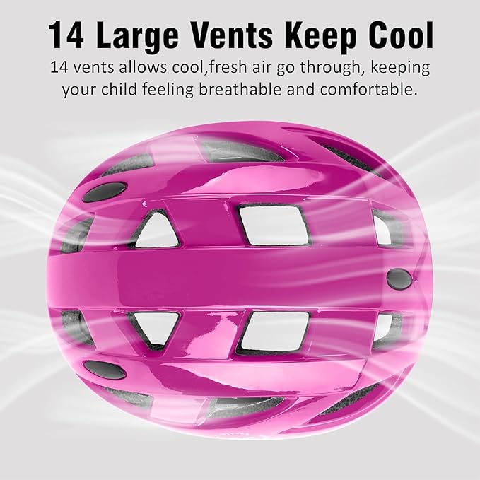 Kids Bike Helmet,2 Sizes Adjustable for Youth Child Boys & Girls Ages 3-5-8-14,Ventilation and Multi-Sport for Bicycle Scooter Skate