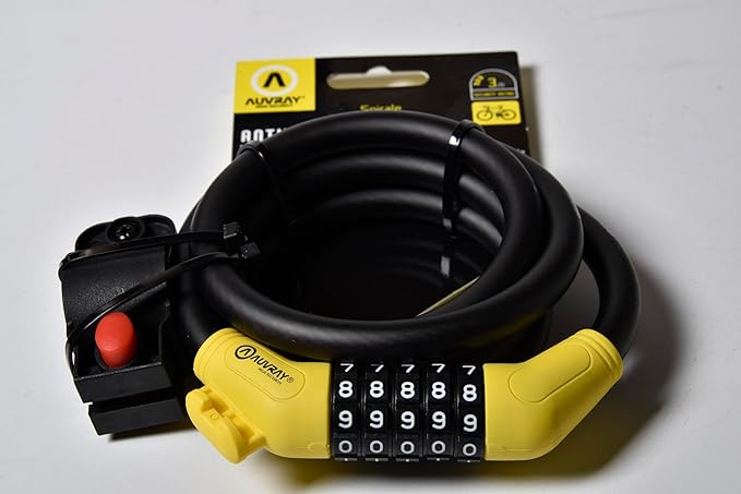 Bicycle Motorcycle Coiled Cable Lock Anti Theft (Coile Cable Combi)