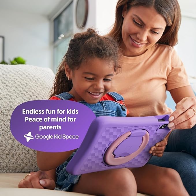 plimpton 2025 Upgraded Kids Tablet, 10 Inch Android 15 Tablet for Kids with Case Included, Octa-Core, Google Kids Space, Parental Control, 4GB+64GB, WiFi, BT5.3, YouTube, Gift for Toddler