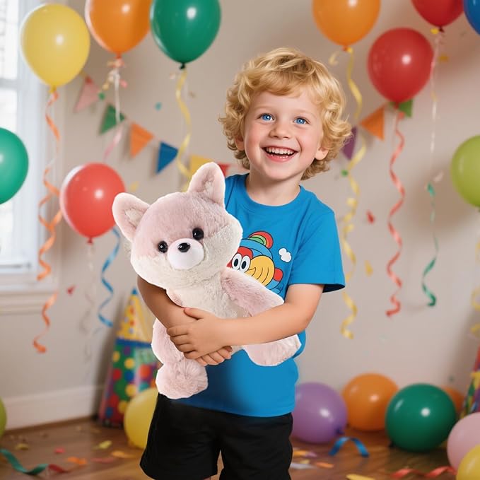 Fox Stuffed Animal, Adorable Toy Fox Plush for Kids Boys Girls Birthday Nursery Bedtime Gift, 10“ Pink