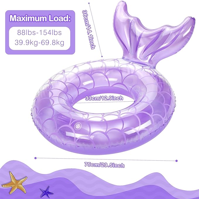 MoKo Inflatable Swimming Ring, Cute Pool Float Tube Decorations Swim Tubes Outdoor Pool Beach Water Floats Party Supplies Floaties