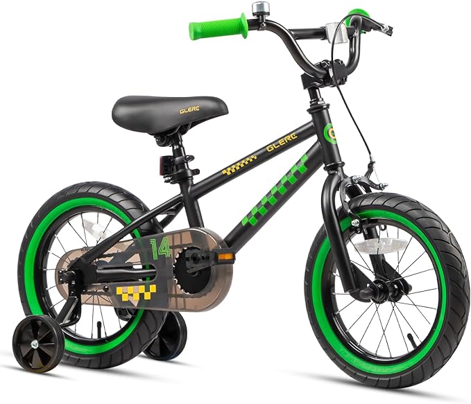 Glerc NuNu 12 14 16 Inch Kids Bike BMX Style for 2-8 Years Old Boys Girls, Toddler Bicycles with Training Wheels & Coaster Brake, Multiple Colors