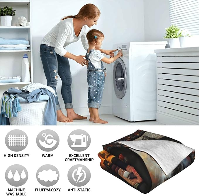 Book Lovers Throw Blanket Gift for Readers Soft Cat Lover Flannel Blanket Lightweight Cozy Blankets Gift for Women and Men Couch Sofa Bed 50" x 40"