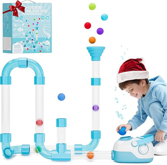 Air-Powered STEM Building Toys - Bluetooth Learning Toys with Wireless Music Play, Rechargeable & Play While Charging, STEM Toys for 3+ Year Old, Kids Toys Birthday for Kids