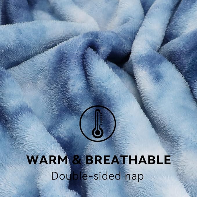 Fleece Throw Blanket Cozy Soft Lightweight Throw Blankets Warm Plush Haze Blue fall blankets and throws Couch Sofa Bed Camping Travel Picnic Outdoor Blanket Bedding Kid Baby Boys Girls Adults 50x70 in