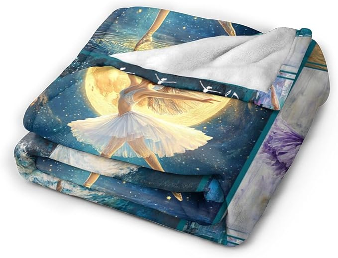Ballet Dance Blanket Fleece Soft Warm Plush Dance Throw Blanket Lightweight Plush Fuzzy Cozy Dancing Blankets Gift for Girls Woman Kids Adult Suitable for Couch Sofa BedSofa Bed 80"X60"