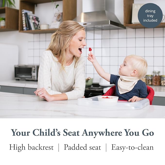 Inglesina Fast Table Chair - Red + Fast Dining Tray - Portable Baby High Chair - for Babies & Toddlers up to 37 lbs - Fits Tables 0.8'' to 3.5'' Thick - Compact & Easy to Use - Travel Bag Included