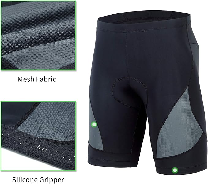 beroy Men's Comfortable Bicycle Cycling Pants, 3D Padded Bike Shorts