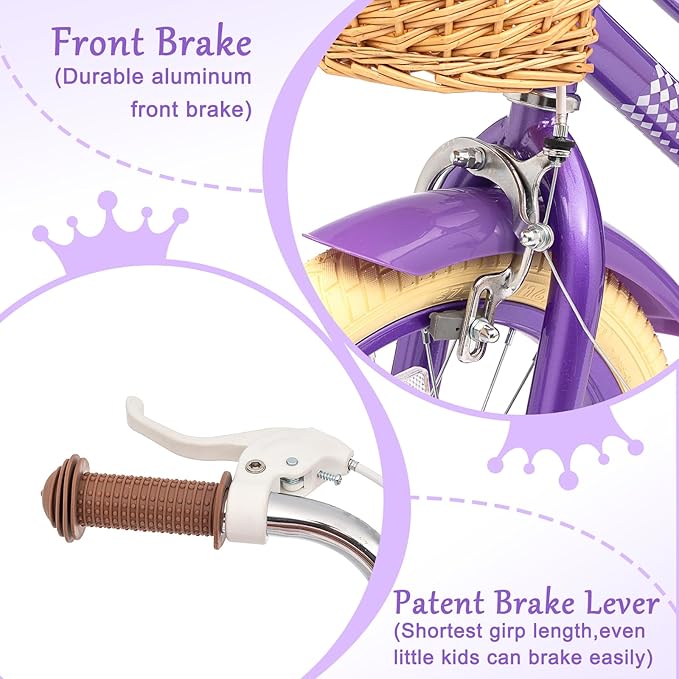 XJD Girls Bike for Toddlers and Kids Ages 2-12 Years Old,12 14 16 Inch Kids Bike with Training Wheels & Basket