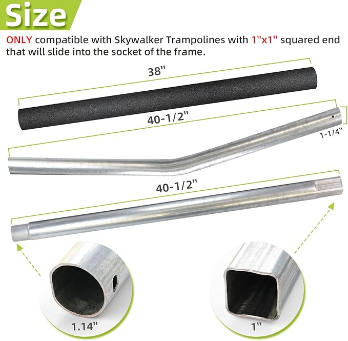 Trampoline Poles Replacement for Skywalker, Galvanized Trampoline Enclosure Pole for Skywalker,Replaces Parts#4201 4202