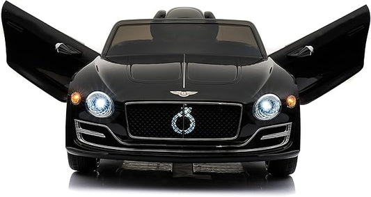 Licensed Bentley EXP12 Kids Ride on Toy Car, 12V Battery Powered Children Electric 4 Wheels w/Parent Remote Control, Foot Pedal, 2 Speeds, Music, Aux, LED Headlights (Black)