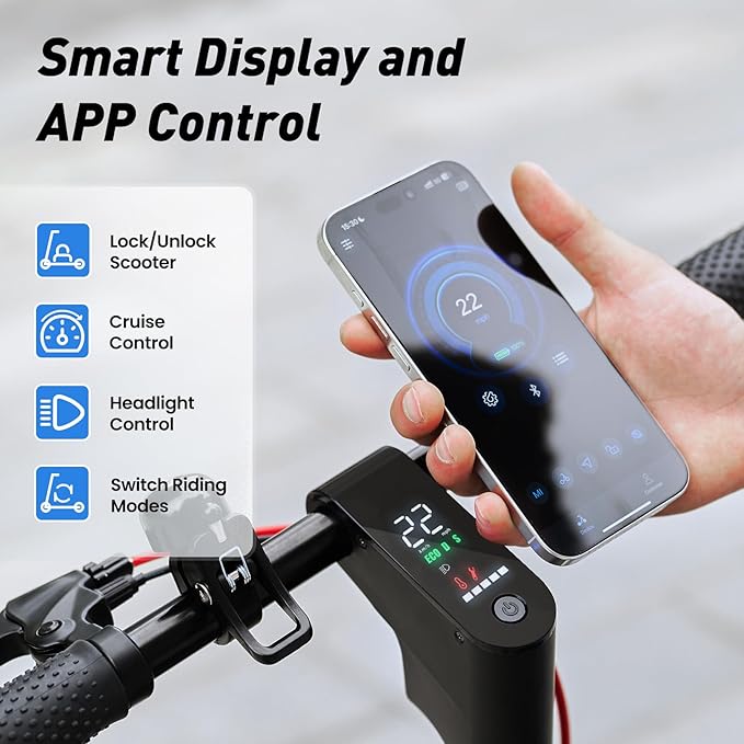 Electric Scooter, 650W/500W/350W Powerful Motor, 22/18 MPH Top Speed, 23/21 Miles Long Range, 10"/8.5" Pneumatic Tires, Smart App, UL Certified Foldable Commuting Electric Scooter for Adults and Teens