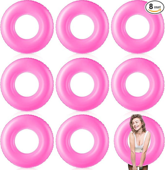 8 Pcs Large Inflatable Pool Float 36 Inches Swimming Ring Pool Floats Adult Inflatable Tube for Summer Vacation Beach River Bachelorette Wedding Party Supplies