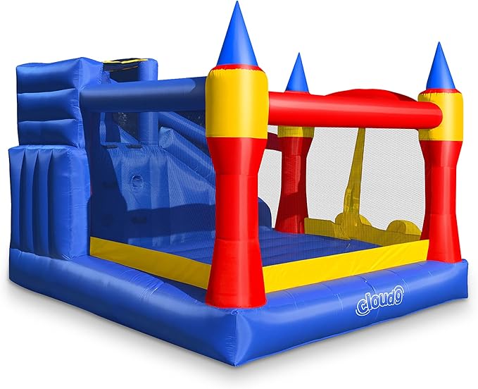 Cloud 9 Royal Slide Bounce House, Inflatable Bouncing Jumper for Kids, Without Blower