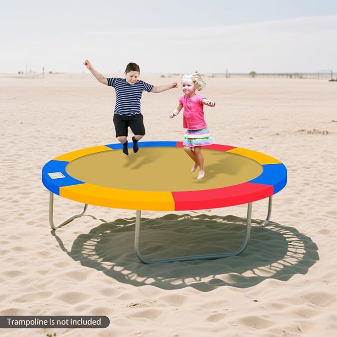 Eapmic Trampoline Pad Replacement, Trampoline Safety Pad, Spring Cover for 8ft 10ft 12ft 14ft 15ft 16ft Round Trampoline with Waterproof Foam Padding, Universal Trampoline Accessories