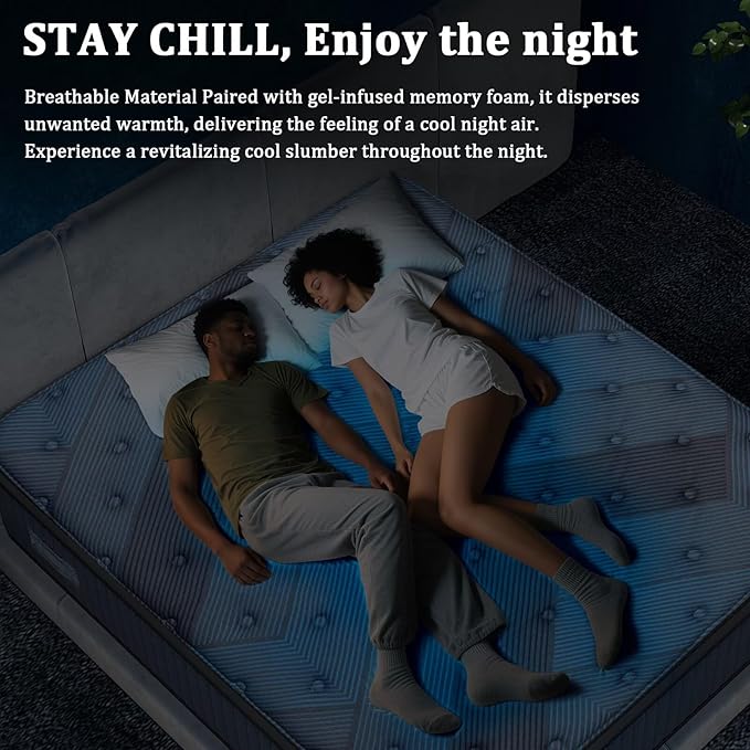 12 Inch Full Size Mattress in a Box, Medium Firm Hybrid with Lumbar Foam and Zoned Pocket Springs for Pressure Relief and Edge Support