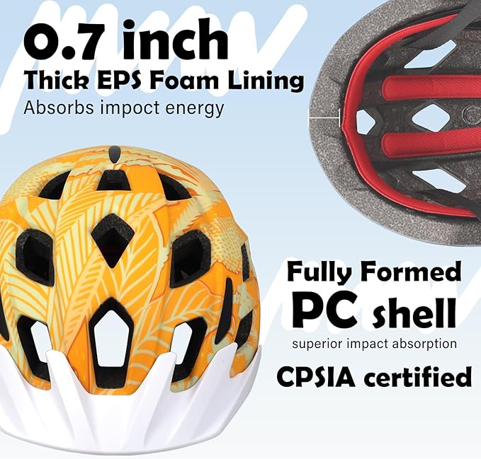 Kids Bike Helmet, 2 Size Adjustable for Youth Toddler Boys & Girls 3-5-8-10-12-14 Years, Child Helmets with Visor for Skating Cycling Scooter