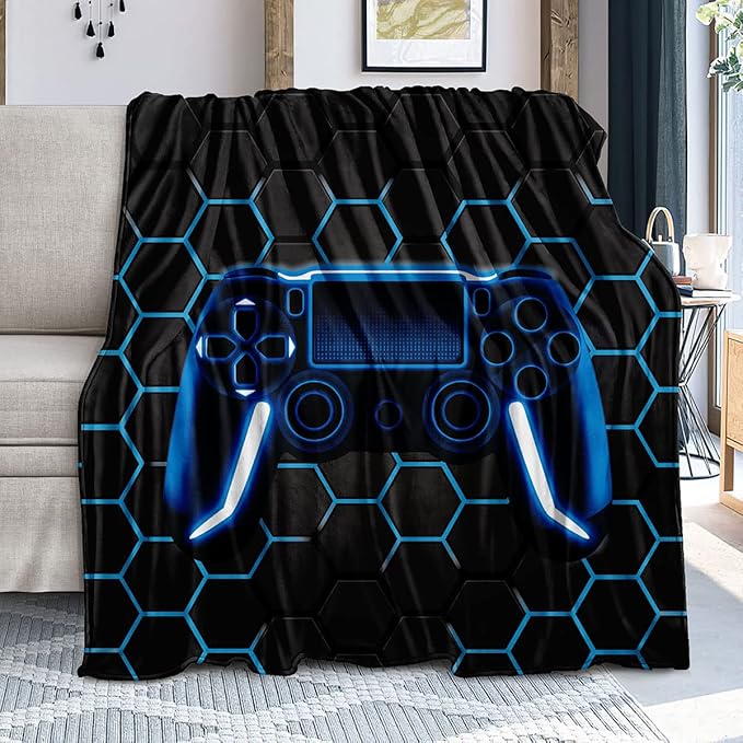 Boys Throw Blanket Twin,Gamer Blanket Teenage Boys Gifts Ideas for Bedroom Decor Kids Teens Blanket Super Soft Fleece for Bedding Couch (MT-A22, 80’’x60)