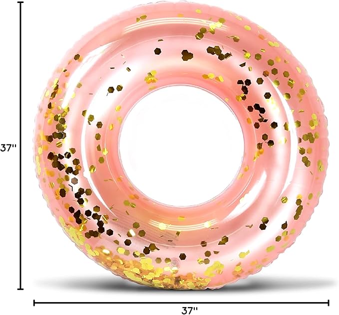 CoTa Global Inflatable Pool Float Tube Confetti Premium Swim Ring Heavy Duty Vinyl Flotation Pool Floats Toy for The Beach, Party, Vacation, UV Resistant - Pool Party