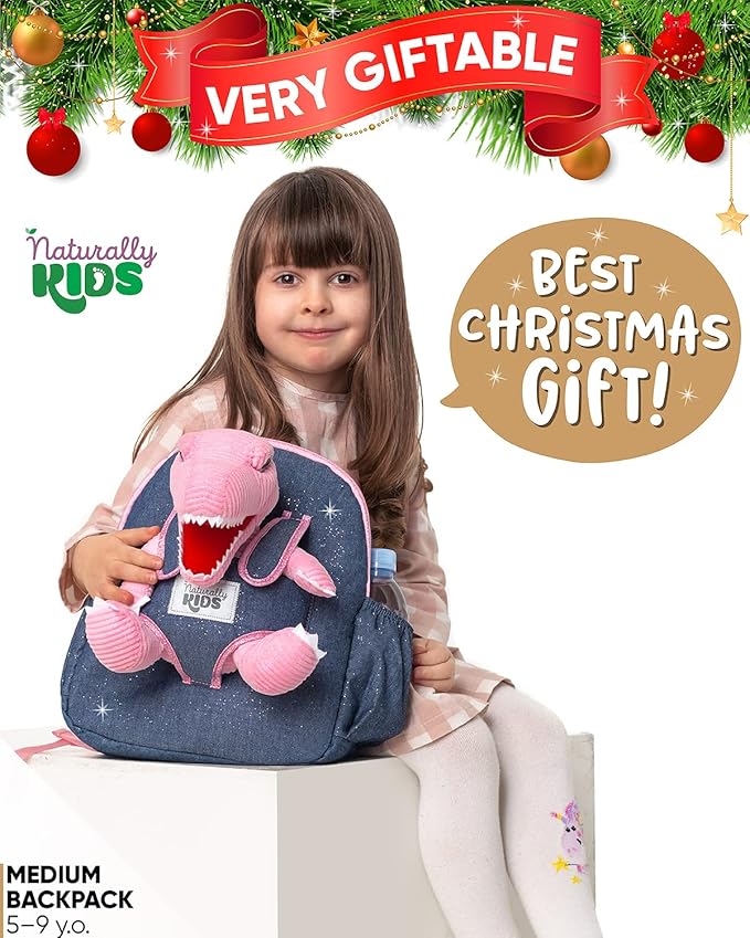 Pink Dinosaur Toys for Kids 5-7, Gifts for 5 Year Old Girls, 4 Year Old Girl Birthday Gift, Toddler Dinosaur Backpack