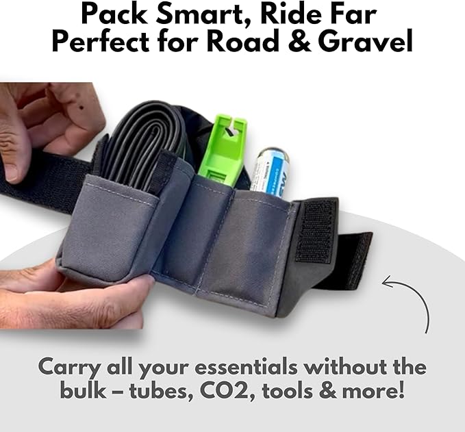 Ranger 2.0 Small Bike Saddle Bag – Waterproof Under Seat Pack for MTB, Gravel & Plus Tire Bikes – Lightweight, Rattle-Free Tool Storage – Fits Most Dropper Posts – Grey