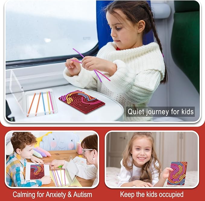 Sensory Fidget Toys for Kids Toddler Boys ,Sensory Activity Board for Stress Anxiety Autistic ADHD, Calm Down Travel Airplane Essentials Toys for 3+ Year Old, Stuffers Gifts for Teen Girls