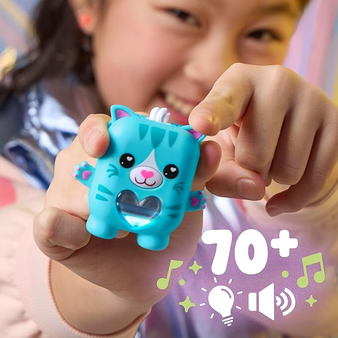 Pawtricia The Blue Kitty, Electronic Pet Cat, 70+ Responses, Interactive Fidget Toys for Girls & Boys, Kids Christmas Stocking Stuffer Gifts, Ages 5+