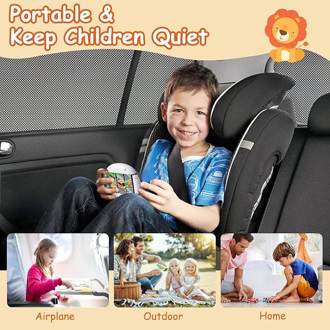 Rotating Puzzle for Kids 3 4 5 6 7 8 Year Old, 4 Puzzles in 1, Toddlers Travel, Car, Airplane, Road Trip Activities, Fine Motor Skills, Fidget, Gift for Boys & Girls Ages 3+ (Transportation)