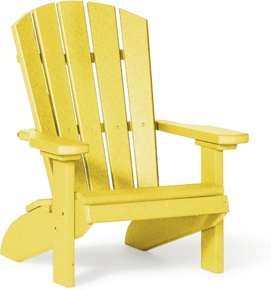 DutchCrafters Poly Kids Adirondack Chair, Outdoor Chair for Kids Ages 3–8, Durable Child-Sized Patio Seating for Camping and Backyard Play - Amish Made in USA (Yellow)