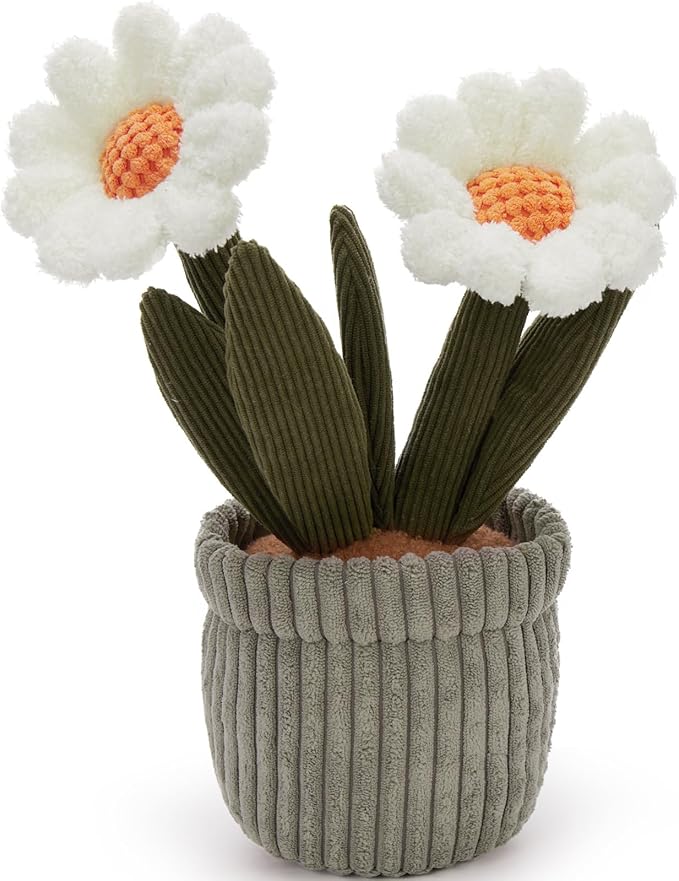 MaoGoLan Daisy Flower Plush Toy, 13.7 inch - Cute Flower Bouquet Stuffed Animal for Grilfriend Wife Mother, Plant Plushies Gift for Valentines Graduation Birthday Christmas