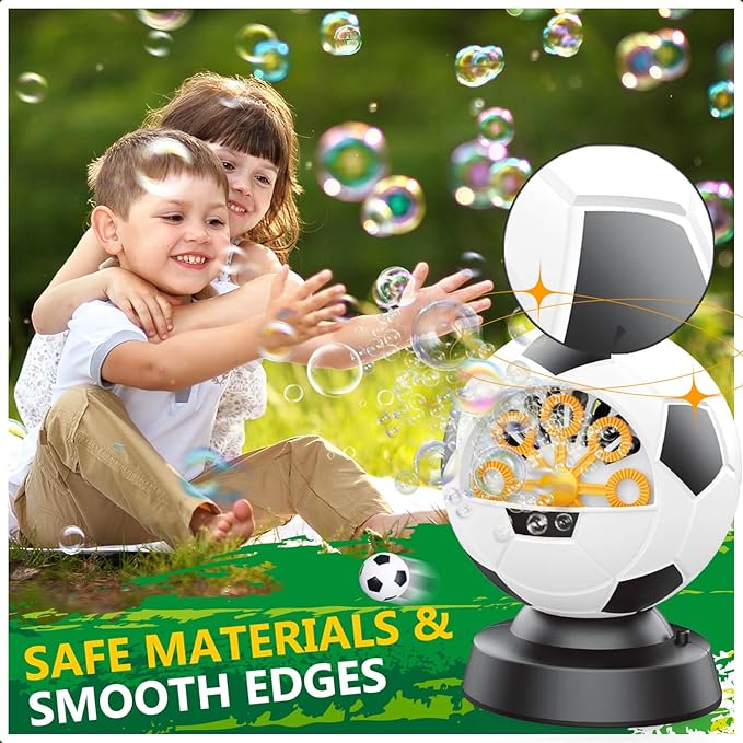 Soccer Bubble Machine, Toy for Ages 5-7 Year Olds, Kids & Toddlers, Birthday Gift for 3 4 5 6 7 8 Year Old Boys Girls, Suitable for Party, Outdoor & House Activities with Bubbles