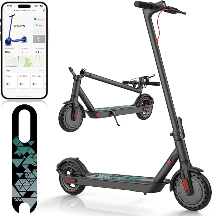 Caroma Electric Scooter Adults, Powerful 350W/500W/750W Motor, Top Speed 20/25 Mph & 18/25/30 Miles Range, 8.5" Solid Tires, Cruise Control E Scooter for Adults (Multiple Options)