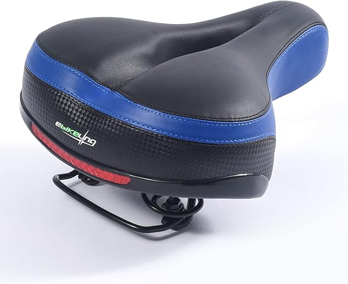 EBIKELING Bike Seat Dual Shock Absorbing Soft Comfortable Padded Bicycle Seat Cushion for Men Women Comfort - Memory Foam Universal Fit Bike Saddle for Exercise Outdoor Mountain Bikes