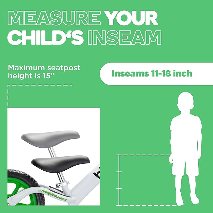 Aluminum Balance Bike for Kids and Toddlers - (Lightweight - 4LBS) - Toddler Bike - No Pedal Sport Training Bicycle - Bikes for 18 Months to 2, 3, 4, 5, 6 Year Old - Green