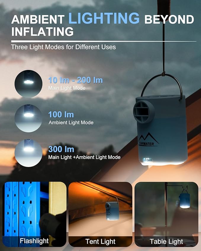 Portable Pool Inflatable Air Pump - 5kPa Upgrade Electric Camping Travel Vacuum Mini Inflator Pump for Inflatables - Battery Mattress Bed Small Float Pumps - Tiny Rechargeable Pumps for Storage Bags