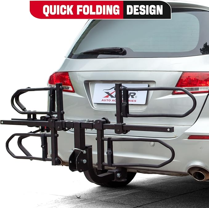 2-Bike Hitch Mounted Platform Bicycle Rack Foldable Bike Carriers for Cars Trucks SUVs Minivans with 2" Hitch Receiver